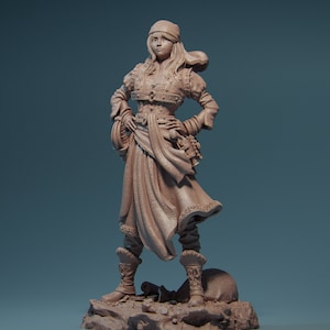 Robber Girl 3D Printed Figure - Exquisite Nerikson Sculpture for Painting, Collecting, and Role-Playing Adventures