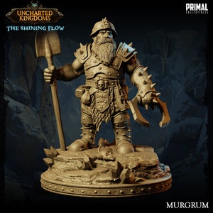 Dwarf Miner - Murgrum | Detailed Dwarf Miner Miniature | 3D Printed Tabletop Figure | Primal Collectibles | Uncharted Kingdoms July 2024