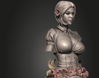 Isabella Moretti Bust - Gorgeous 1930s era Gangster Pin-up Girl. Beautiful Mafia Boss Girl by AM/CM Studios. Prohibition Era Woman Figure.