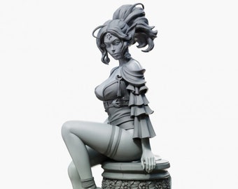 Nissa - Nightshade Sister, Beautiful, Elegant, and Alluring Femme Fatale Assassin, 3D Printed Miniature of Deadly Grace