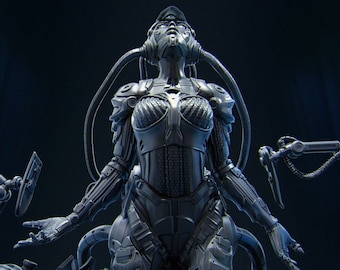 Project Eve, by Nerikson. Beautifully sculpted woman reborn as tech infused cyborg. Futuristic, sci-fi, cyberpunk model for your collection!