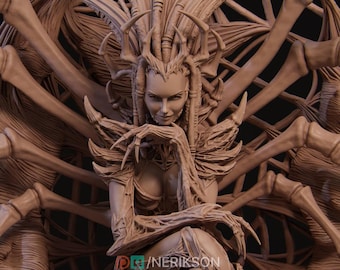 Spider Queen by Nerikson | Stunning 3D Printed Fantasy Miniature | Perfect for Painters, Collectors, and D&D Boss Encounters