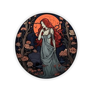 Persephone in the Underworld: A Mythological Sticker for Tabletop Gaming, Roleplaying, Decorations, Scrapbooking and more.