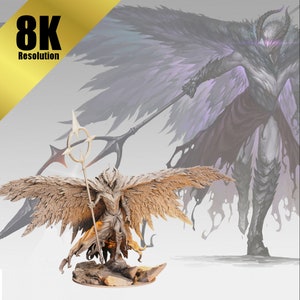 Azrael, Angel of the Crossing - In 8K Resolution, 32mm and 75mm Scales, Tabletop Gaming Figure, Dungeons and Dragons, Pathfinder, and more