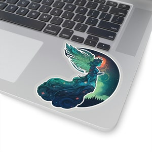 Celestial Moon Spirit Sticker - Lunar Night Sky Movement - Stickers for Tabletop Gaming, Notebooks, Scrapbooking, and more