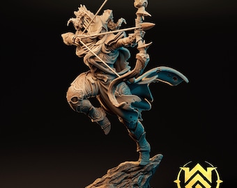 Chaotic Arrow-Wright by Witchguild Minis | Tiefling, Satyr or Faun Archer | Resin Bust, Mini & Display Figure