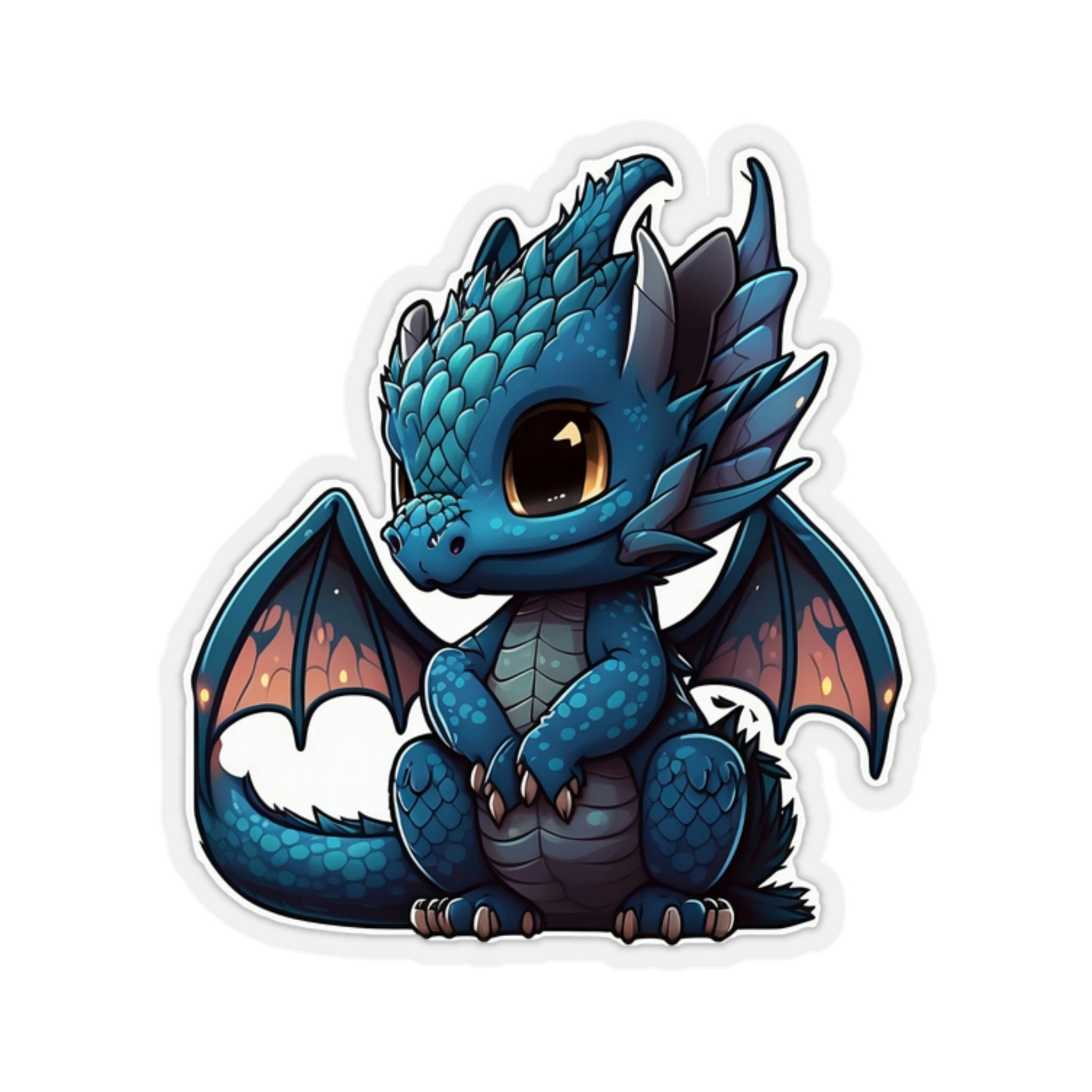 Blue Dragon Chibi Kiss-cut Stickers Fantasy Stickers for - Etsy