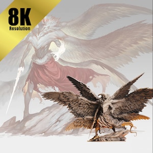 Raphael, Angel of Wrath - In 8K Resolution, 32mm and 75mm Scales, Tabletop Gaming Figure, Dungeons and Dragons, Pathfinder, and more