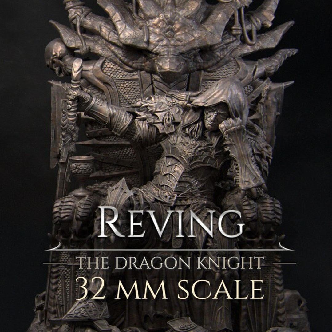 Reving, the Dragon Knight 32mm Scale: Exquisite 3D Printed Epic Warrior