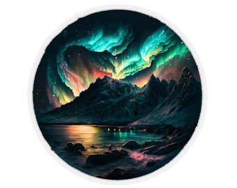Northern Lights - Naklejki Kiss-Cut, Naklejka Nocne Niebo, Naklejka Zorza Polarna, Naklejka Góry, Naklejka Niebiańskie, Naklejka Zorza Polarna