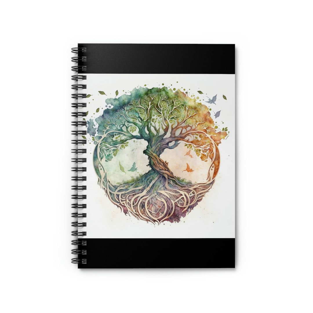 Watercolor Tree of Life Spiral Notebook - Ruled Line - Etsy