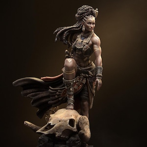 Elzebe die Kriegerkönigin | Atemberaubende Kriegerkönigin Miniatur von Nerikson | 3D Gedruckte Figur | Perfekt für Tabletop RPGs, Display & Painting