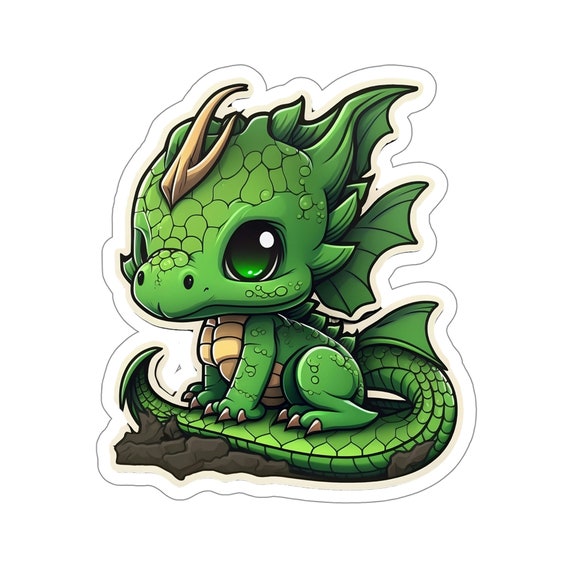 Green Dragon Chibi Kiss-cut Stickers, Fantasy Stickers for Tabletop Gaming,  Roleplaying, Decorations, Scrapbooking and More. - Etsy