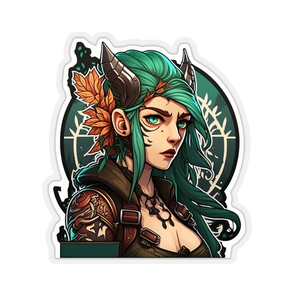 Fae Druid, Unique Kiss-Cut D&D stickers. Perfect for roleplaying games, notebooks, laptops, gear decoration and much more!