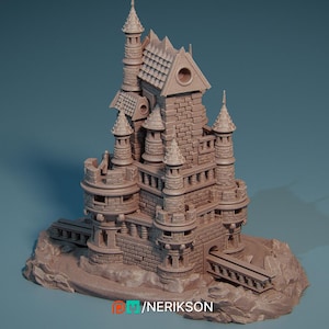 Dracula’s Castle by Nerikson | 3D Printed Gothic Vampire Fortress for DnD, Horror Dioramas, Tabletop Terrain & Fantasy Display Centerpieces