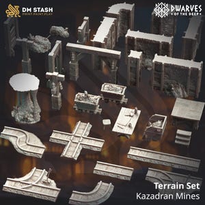 Abandoned Mine Terrain Set – Kazadran Mines van DM Stash | 3D-geprint modulair terrein voor DnD, RPG's, diorama's en gevechtskaarten op tafel