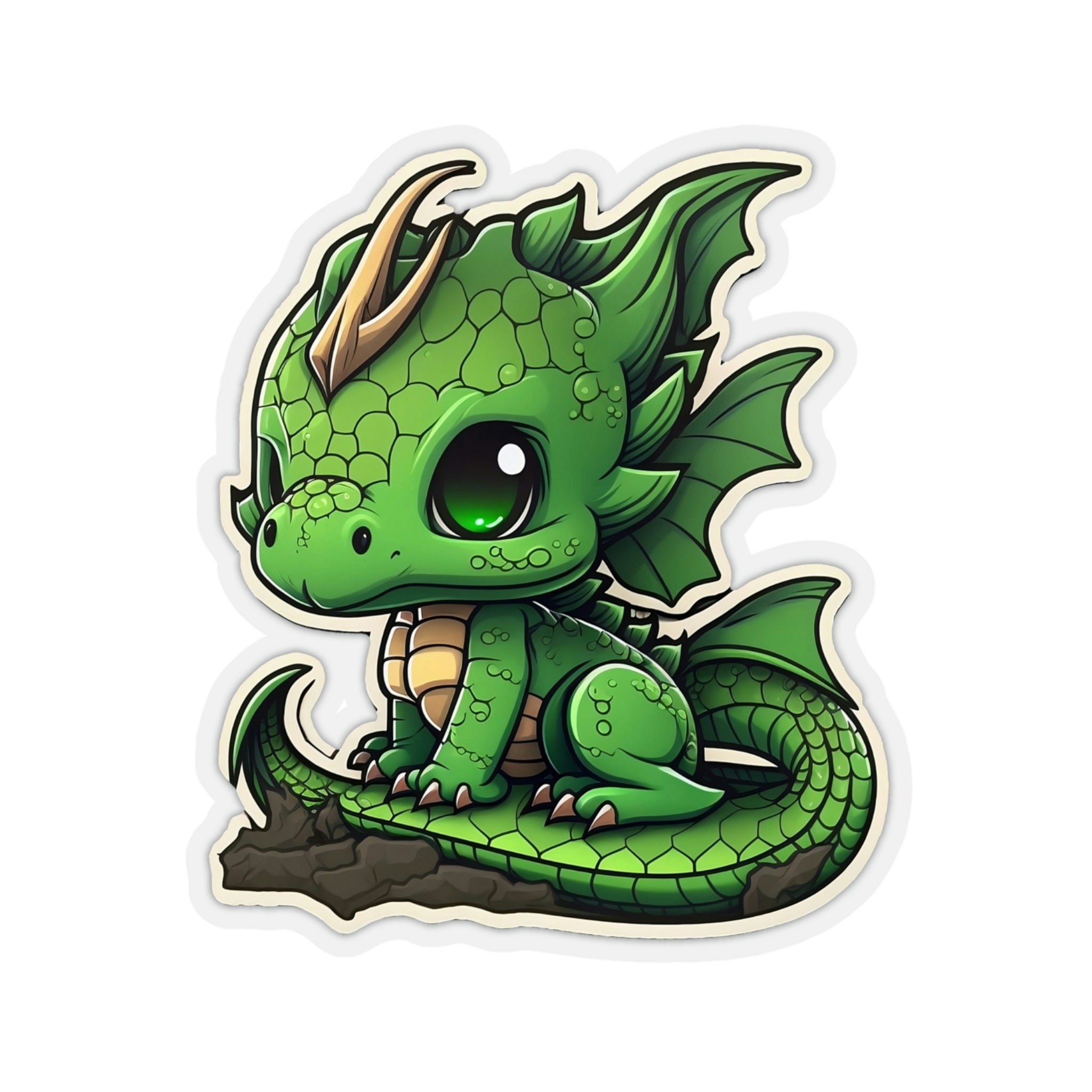 Copper Dragon Chibi Kiss-cut Stickers, Fantasy Stickers for