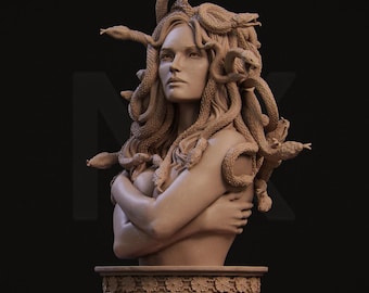 Medusa Bust by Nerikson | Stunning 3D Printed Fantasy Sculpture of the Gorgon Queen | Ideal for Painters, Collectors & Mythology Display