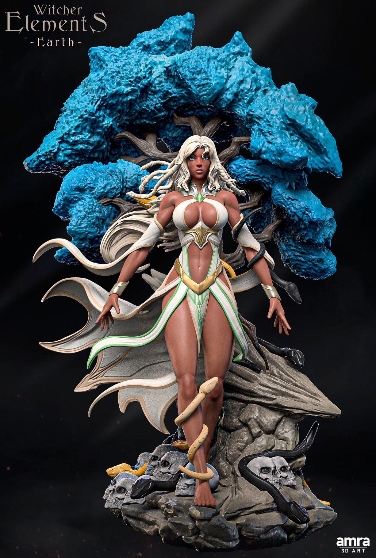 Witcher Elements - Earth - By Amra 3d Art | Archdruid Figure | Mother Earth | Mother Nature | Gaia | Tabletop Gaming | TTRPG | D&D