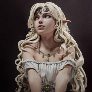 Elfenprinses | Prachtige Elven Maiden-miniatuur van CA3D | 3D-geprint fantasiefiguur | Perfect voor tabletop-rpg-, display- en schilderprojecten