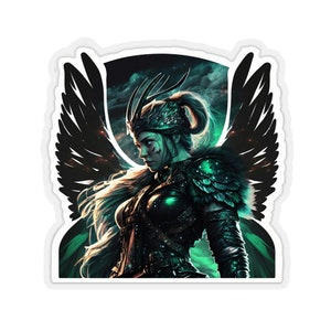 Dark Valkyrie Unique Kiss Cut Sticker Designs - Stand Out with Our Custom Mythology Stickers