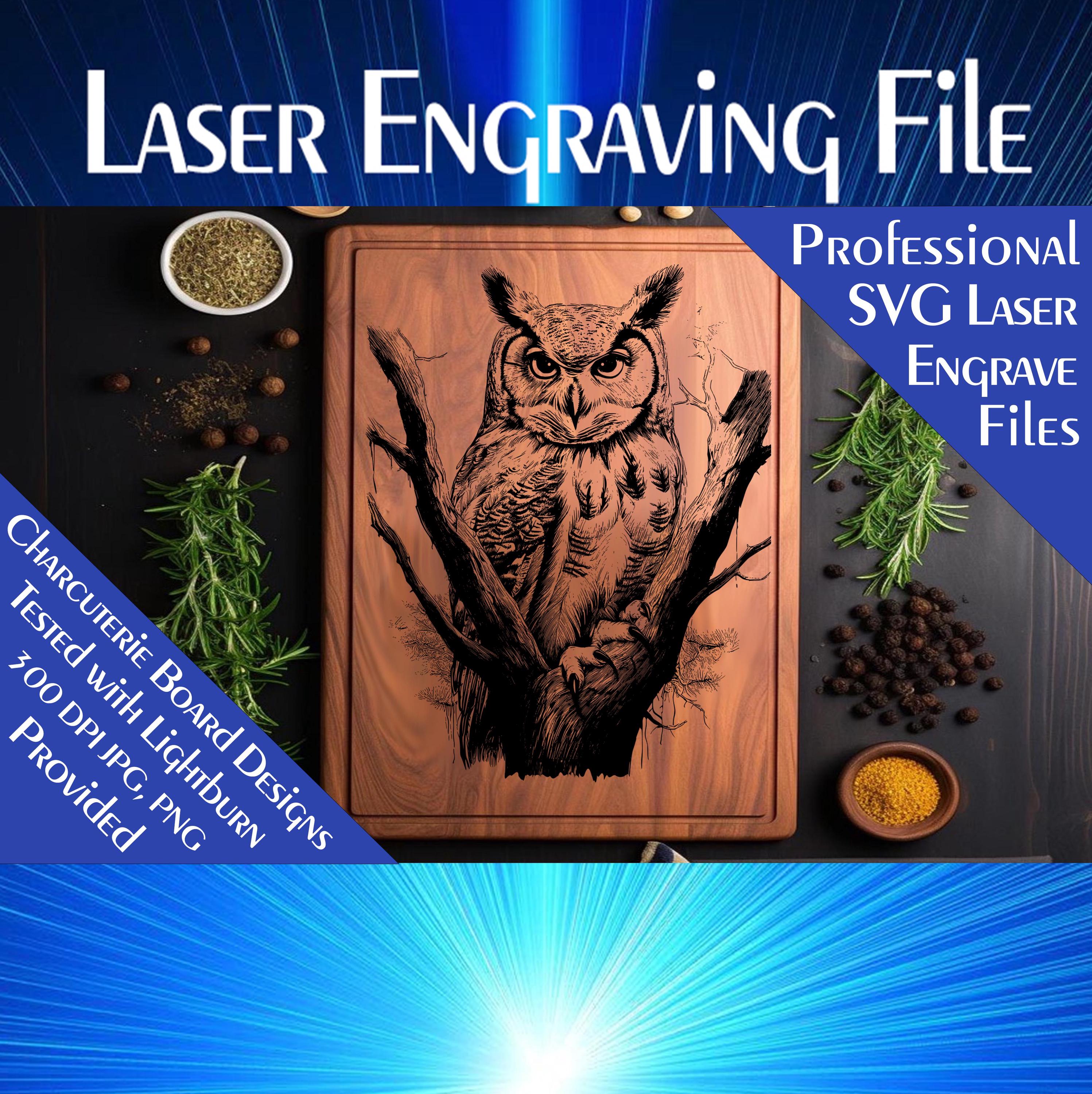 Owl Charcuterie Board SVG: Laser Engrave File (Digital Download)