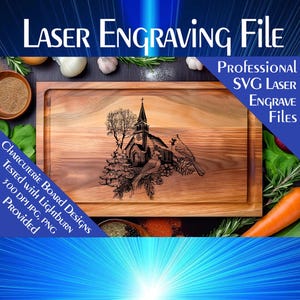 Laser Gravur SVG-Datei, Charcuterie Schneidebrett, Kardinal Paar Szene, Lightburn Laser SVG-Datei, Küchenzubehör. Weihnachts-Kirchengeschenk