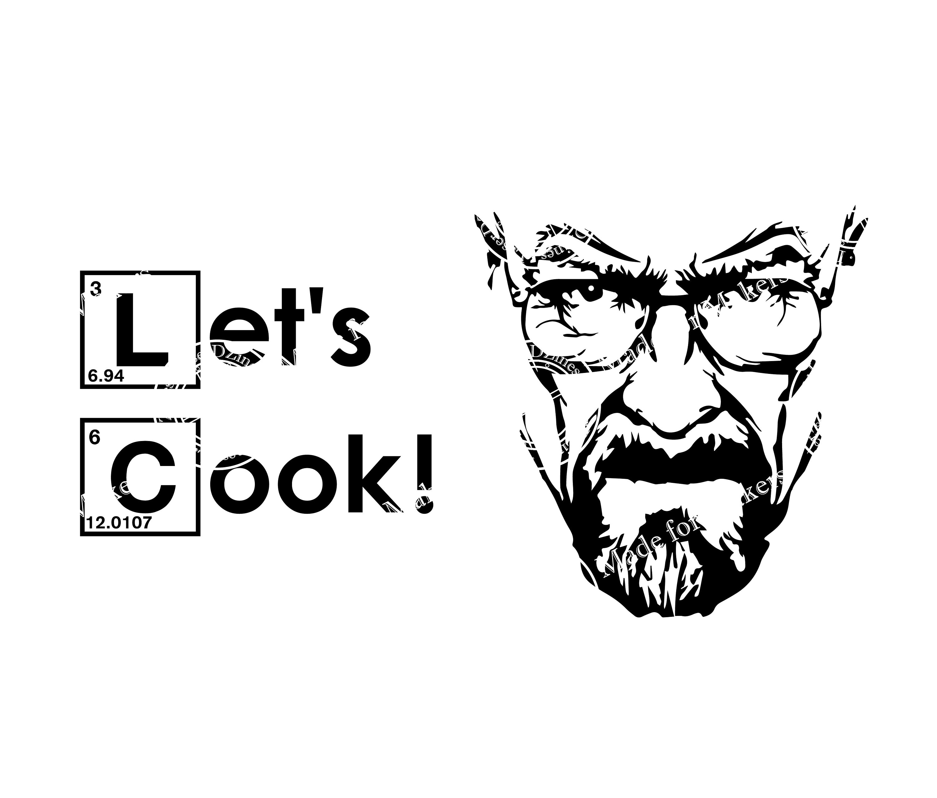 Walter White 'let's Cook' Laser Engrave SVG File: Charcuterie Board ...