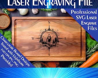 Compass Charcuterie Board SVG: Laser Cut File (Digital Download)