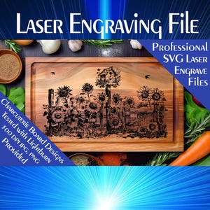 Sunflower Charcuterie Board SVG: Laser Engraving File (Digital Download)