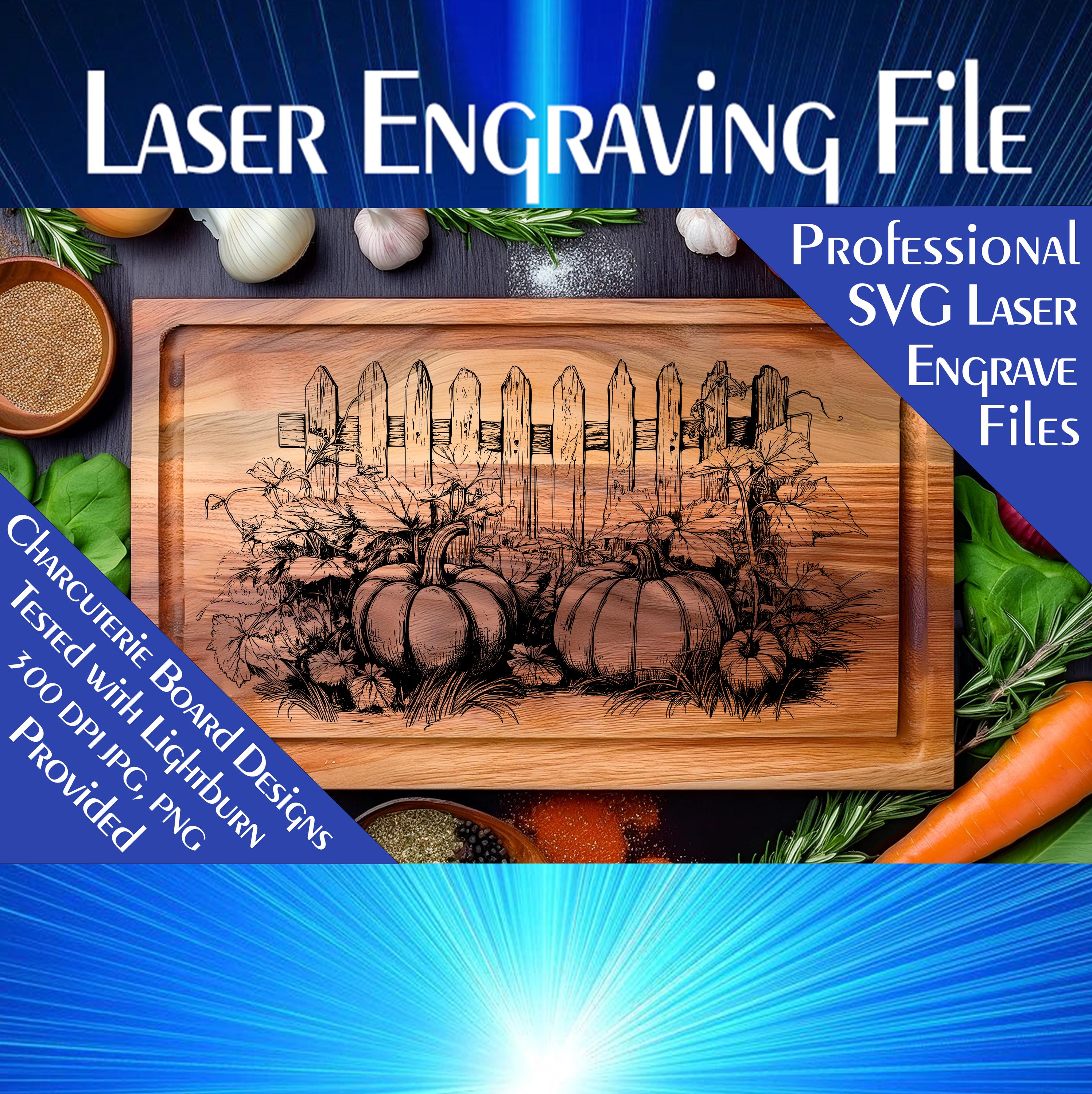 Pumpkin Harvest Scene Laser Engrave SVG File (Digital Download)