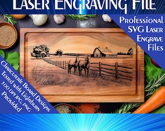 Charcuterie Board Laser Engrave File: Farmhouse SVG Design (Digital Download)