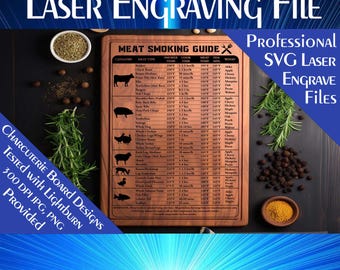 Fleisch Räuchern Anleitung Laser Gravur SVG-Datei, BBQ Chart (digitaler Download)