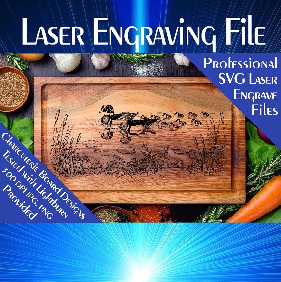 Wood Ducks, Laser Engrave SVG File, Kitchen Counter Art ( Digital ...