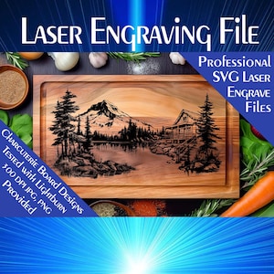 Lake Cabin Charcuterie Board SVG: Laser Engrave File (Digital Download)