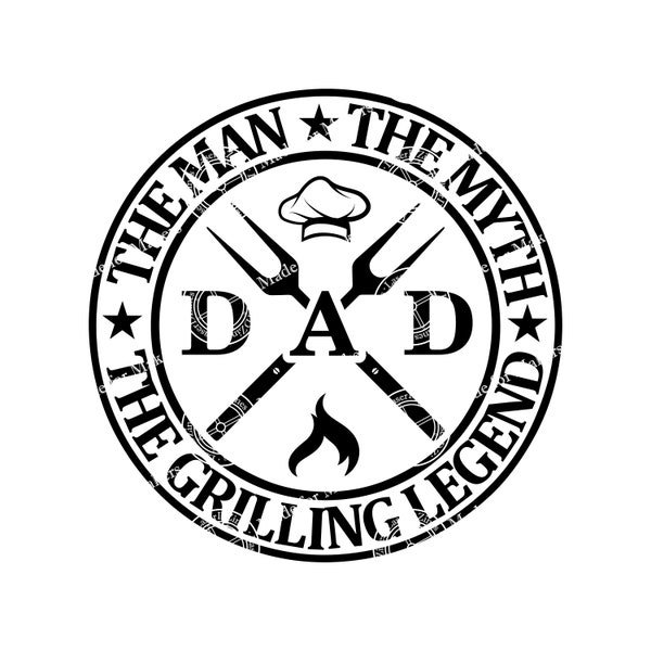 DAD, The Man The Myth The Grilling Legend | Digital SVG Download | Cricut | Laser burning | Cutting board | Charcuterie board | Father's Day