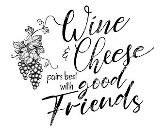 Charcuterie Board SVG: Wine & Cheese Laser Engrave File (Digital Download)