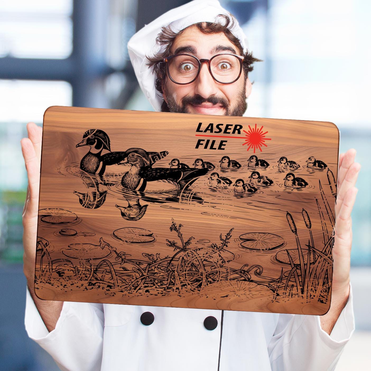 Wood Ducks, Laser Engrave SVG File, Kitchen Counter Art ( Digital ...