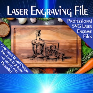 Charcuterie, cutting board, Laser engrave SVG file, cheese board personalized gift digital file kitchen Whiskey engraving download glowforge