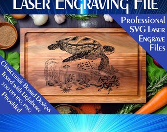 Sea Turtle Charcuterie Board SVG: Laser Engrave File (Digital Download)