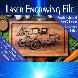 Model T Ford Laser Engrave SVG, Charcuterie Board Design (Digital Download)