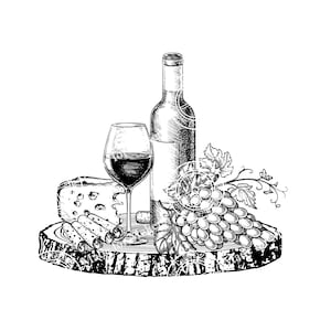 Charcuterie SVG Laser Gravierdatei Wein & Käse Schneidebrett home Bar personalisiert Geschenk vektor digital Küche Zubehör Glowforge