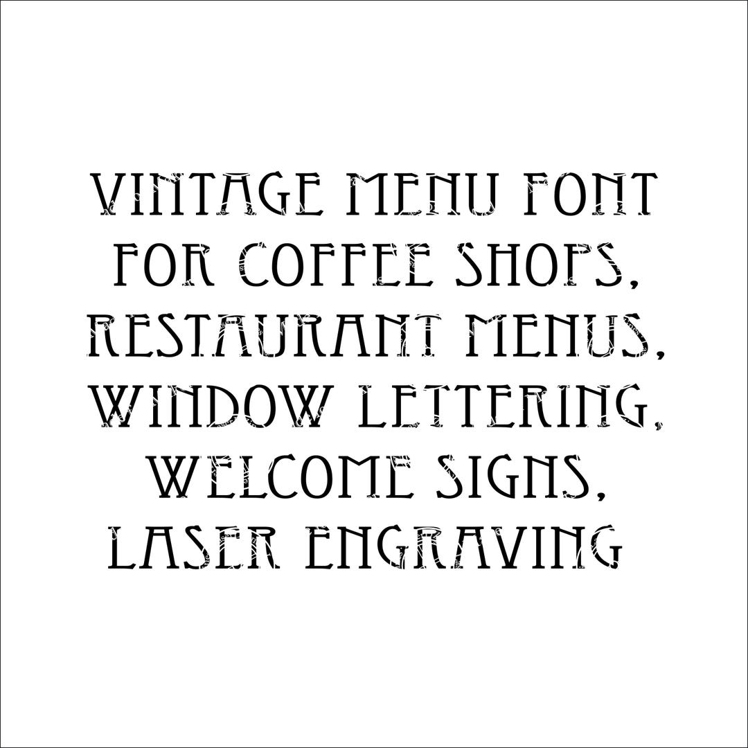 Vintage Menu Font. TTF and OTF Font File (digital Download) - Etsy