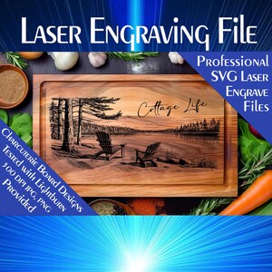 Laser Engrave SVG File, Charcuterie Cutting Board Counter Art, Digital Download, Laser Engraving, Cottage Life, Home Décor, Lightburn Tested
