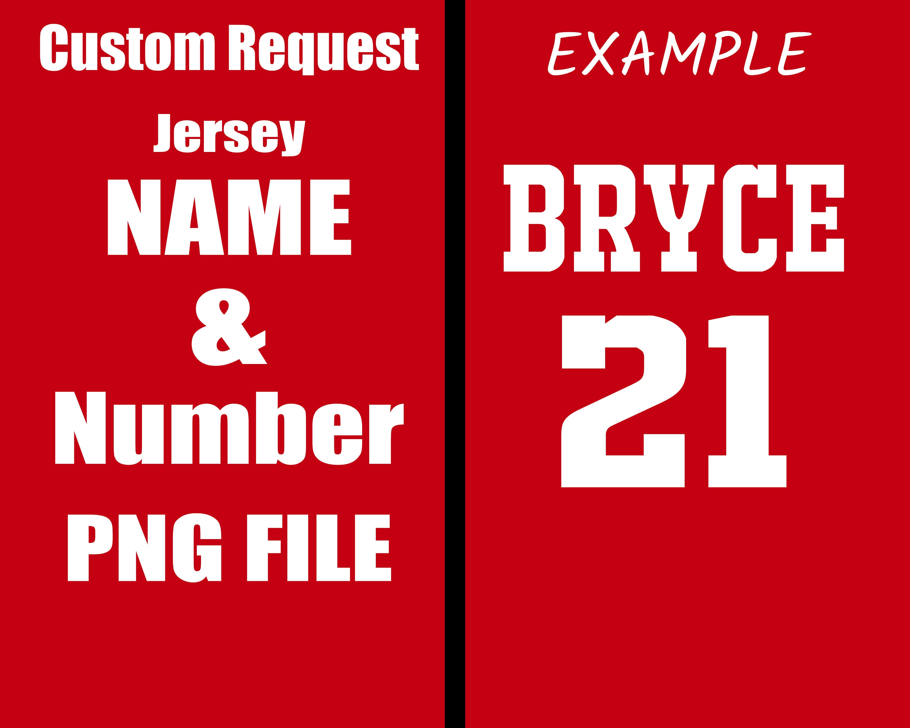 Custom Jersey Name and Number PNG File SVG Not Available Etsy