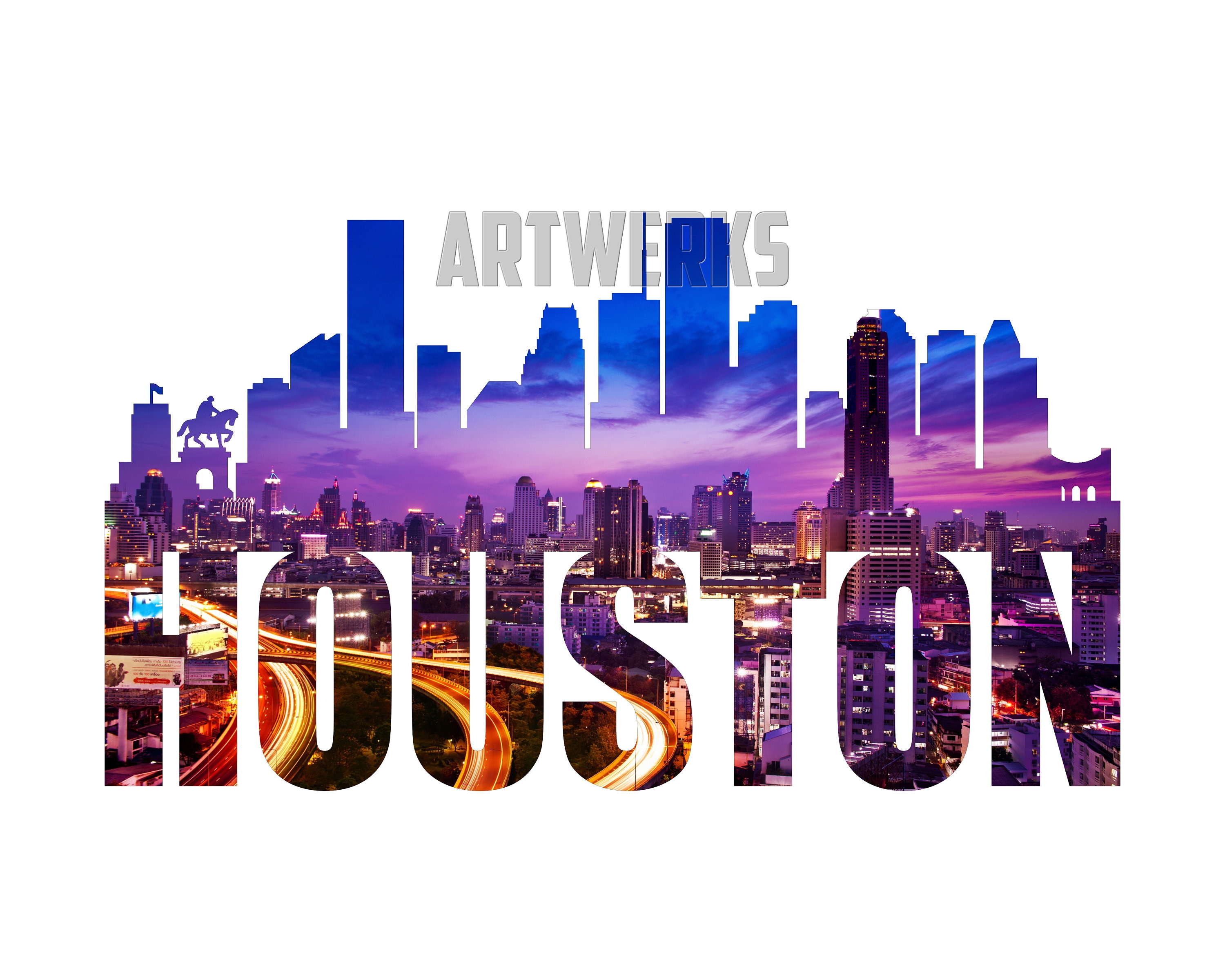 Houston Skyline PNG| Houston Texas Digital Art| SVG Not included