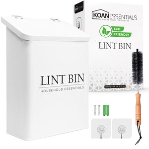 KOANEssentials Lint Bin for Laundry Room | Laundry Room Organization | Modern Farmhouse Decor | Magnetic Lint Bin | Dryer Lint Bin