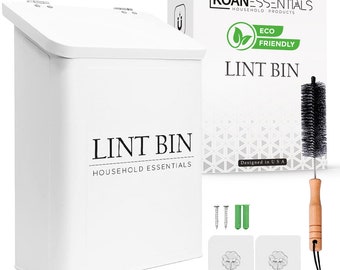 KOANEssentials Lint Bin for Laundry Room | Laundry Room Organization | Modern Farmhouse Decor | Magnetic Lint Bin | Dryer Lint Bin