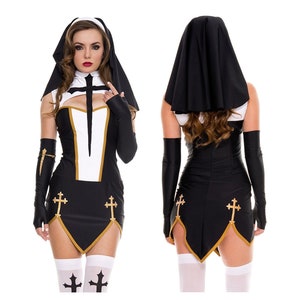 Sexy Nun Costume, Sexy Nun Outfit, Sexy Cosplay Costume