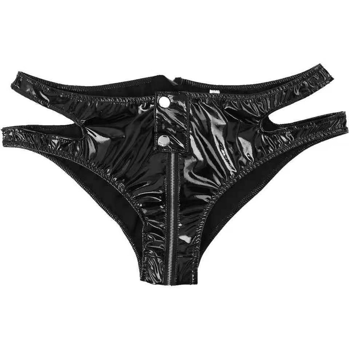 PVC Panties Vinyl Lingerie Latex Panties Open Crotch Etsy